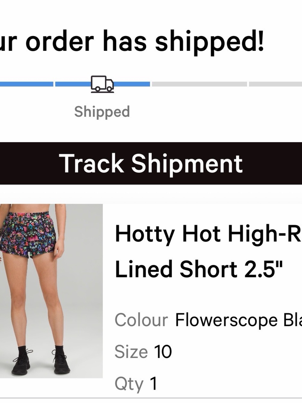 Hotty Hot High-Rise Lined Short 2.5" - Flowerscope Black
